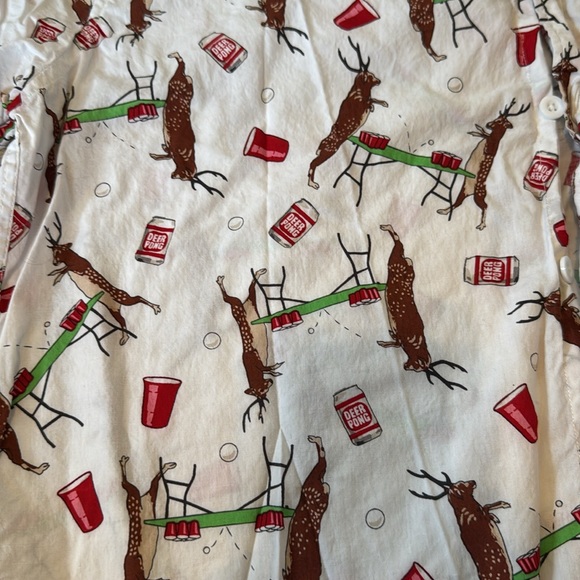 Spencer’s Deer Pong Party Button Down Shirt - Picture 2 of 4